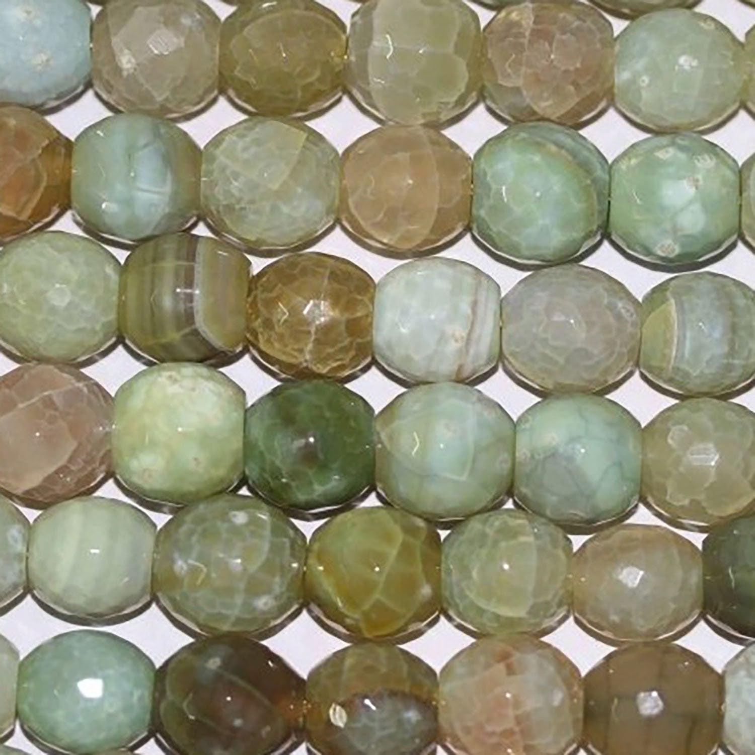 Cuentas de ágata verde facetadas de 16" (15 x 14 mm) - Hilo de 40 cm