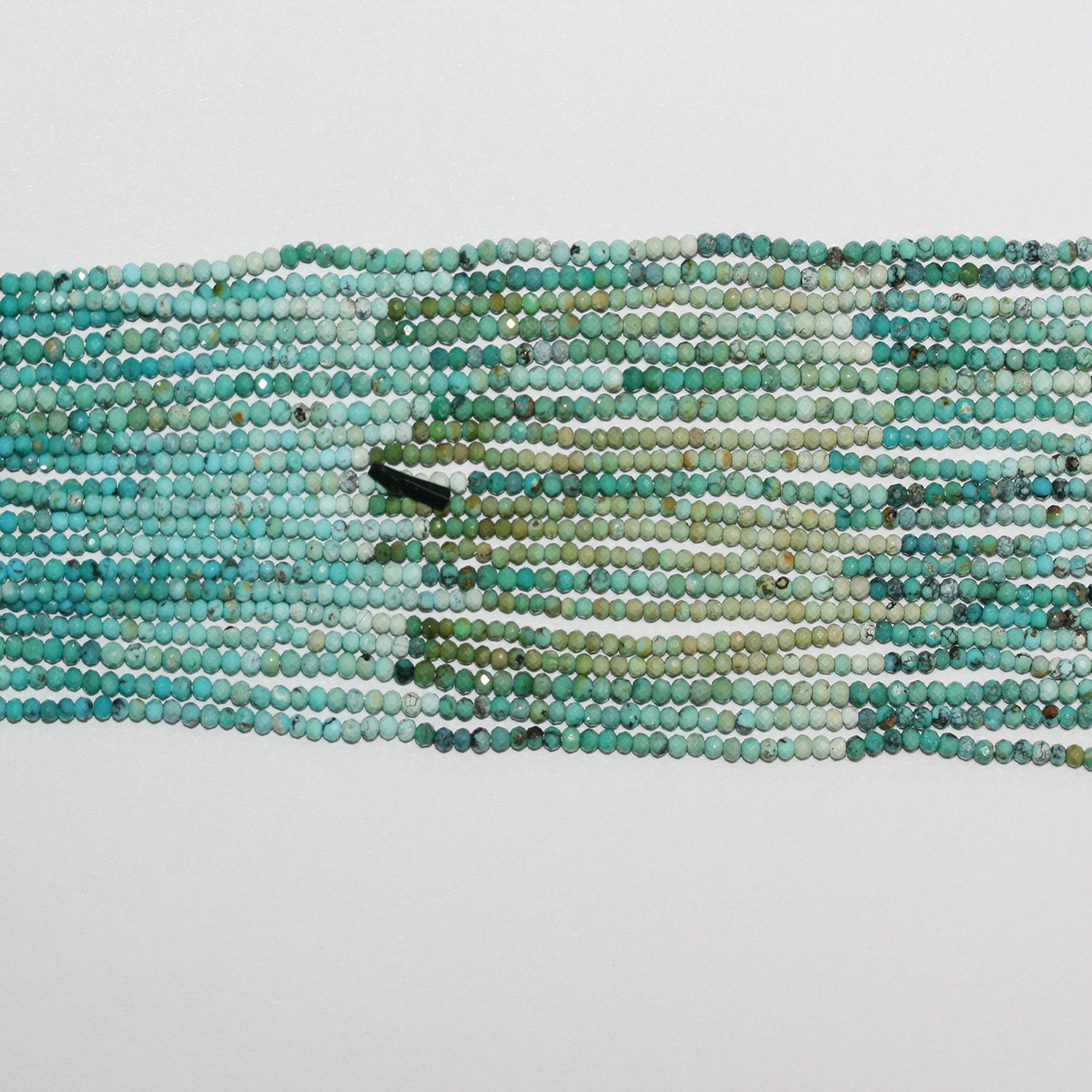 12" St Turquoise Multicolor Faceted Rondelle Beads 2x1mm.-Strand 32cm.