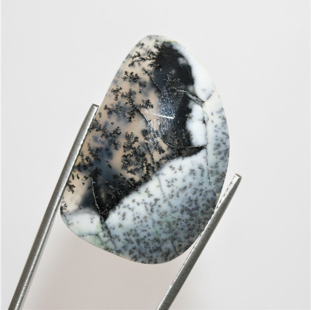 Dendritic Agate Faceted Oval Cabochon 34x22mm. (45ct.) - 1 Pair