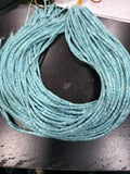 Perles tubulaires lisses turquoise St 15" 4x2mm.-Rig 39cm.