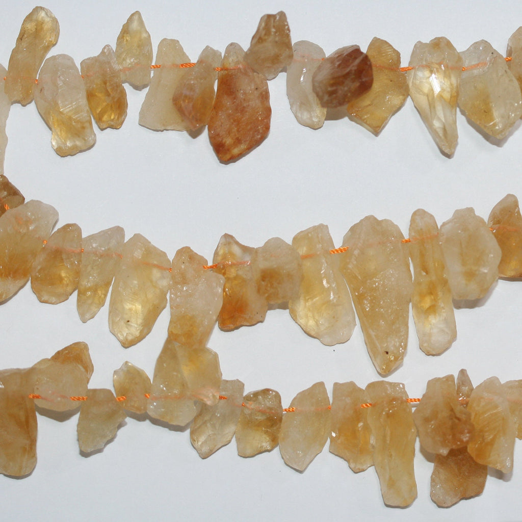 Cuentas de citrino sin pulir de 16" (15-30 mm) - Hilo de 40 cm