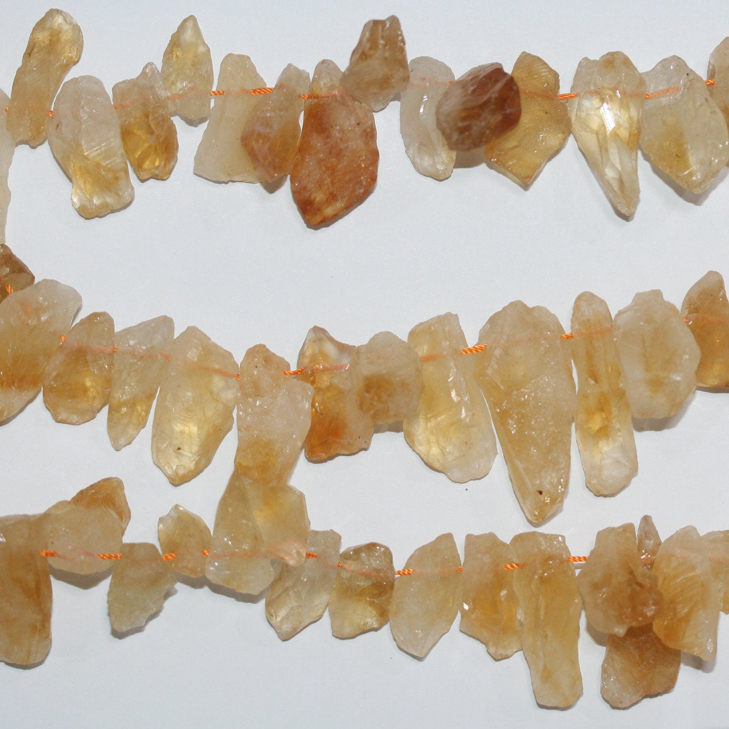 Cuentas de citrino sin pulir de 16" (15-30 mm) - Hilo de 40 cm