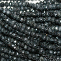 13" St Light Grey Spinel Faceted Rondelle Beads 4x3mm.-Strand 33cm