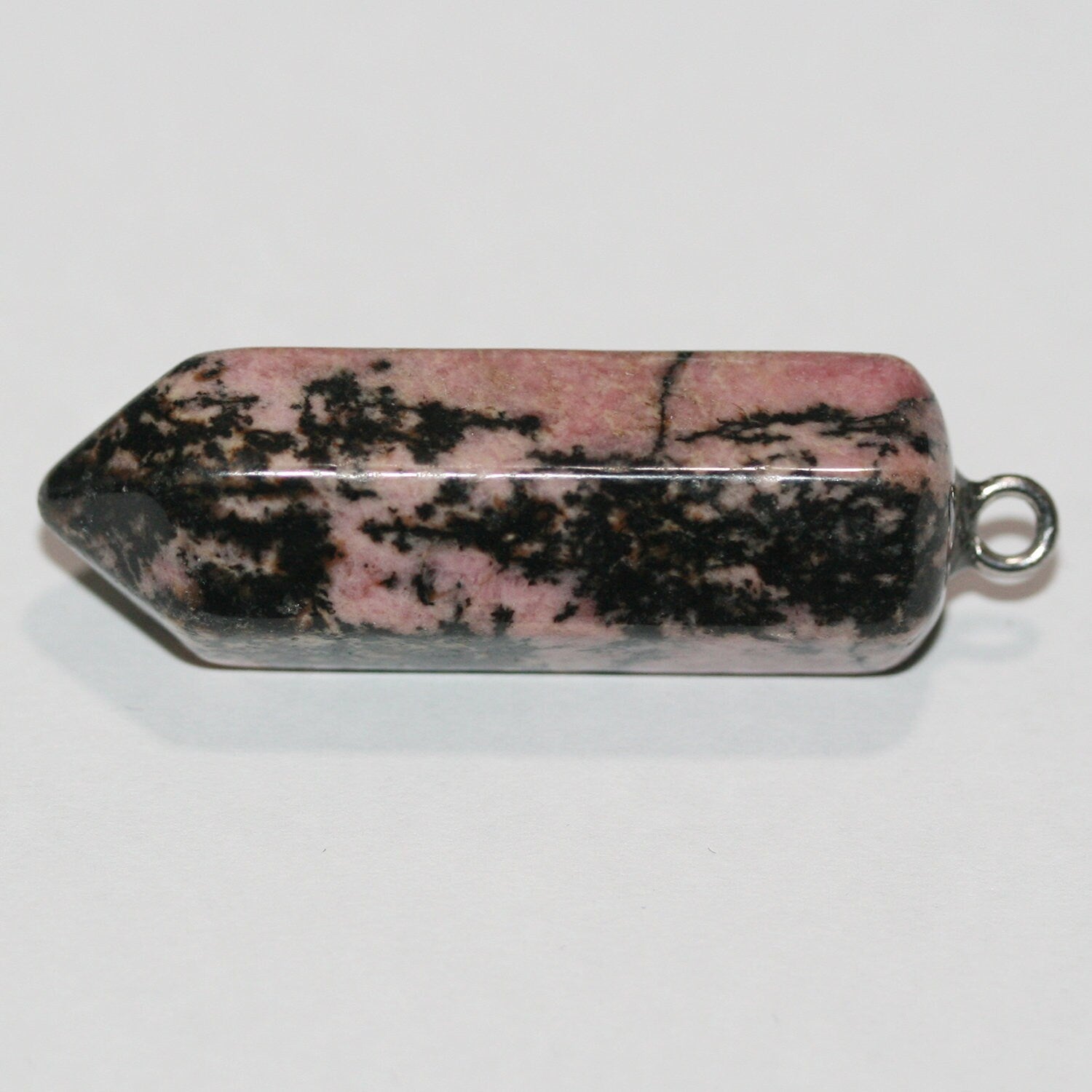 Pendentif en prisme de rhodonite 45x14mm.Approx.