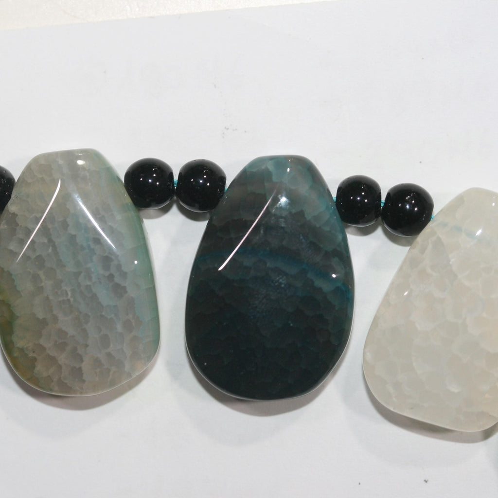 Cuentas facetadas de ágata verde St. de 16", 30 x 20 mm, tira de 40 cm.