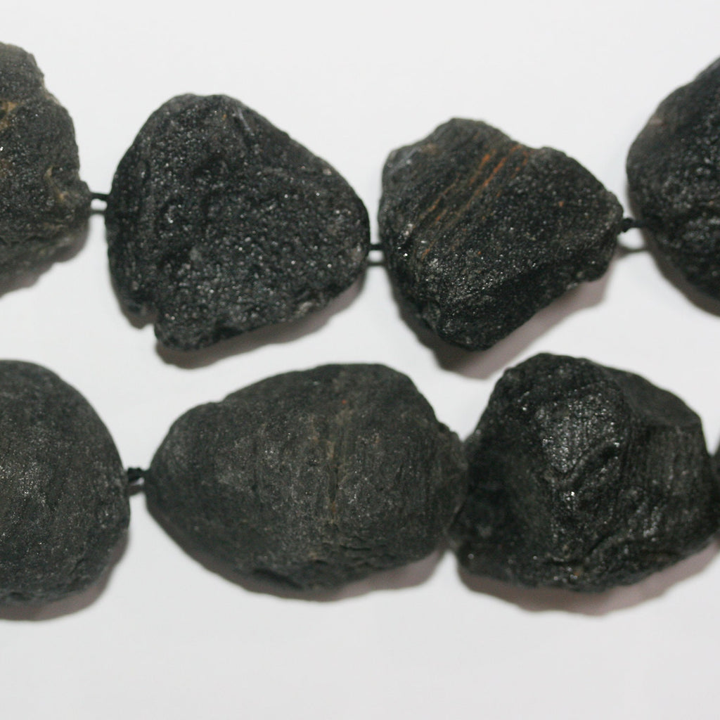 Perlas de St Tektite sin pulir de 16", 30-35 mm. Aprox. - Hilo de 40 cm.