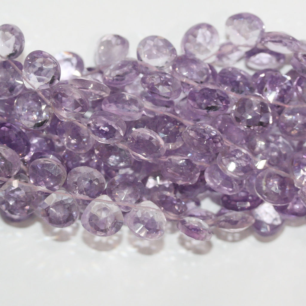 Cuentas de amatista facetadas de 8" (9-10 mm) - Hilo de 20 cm