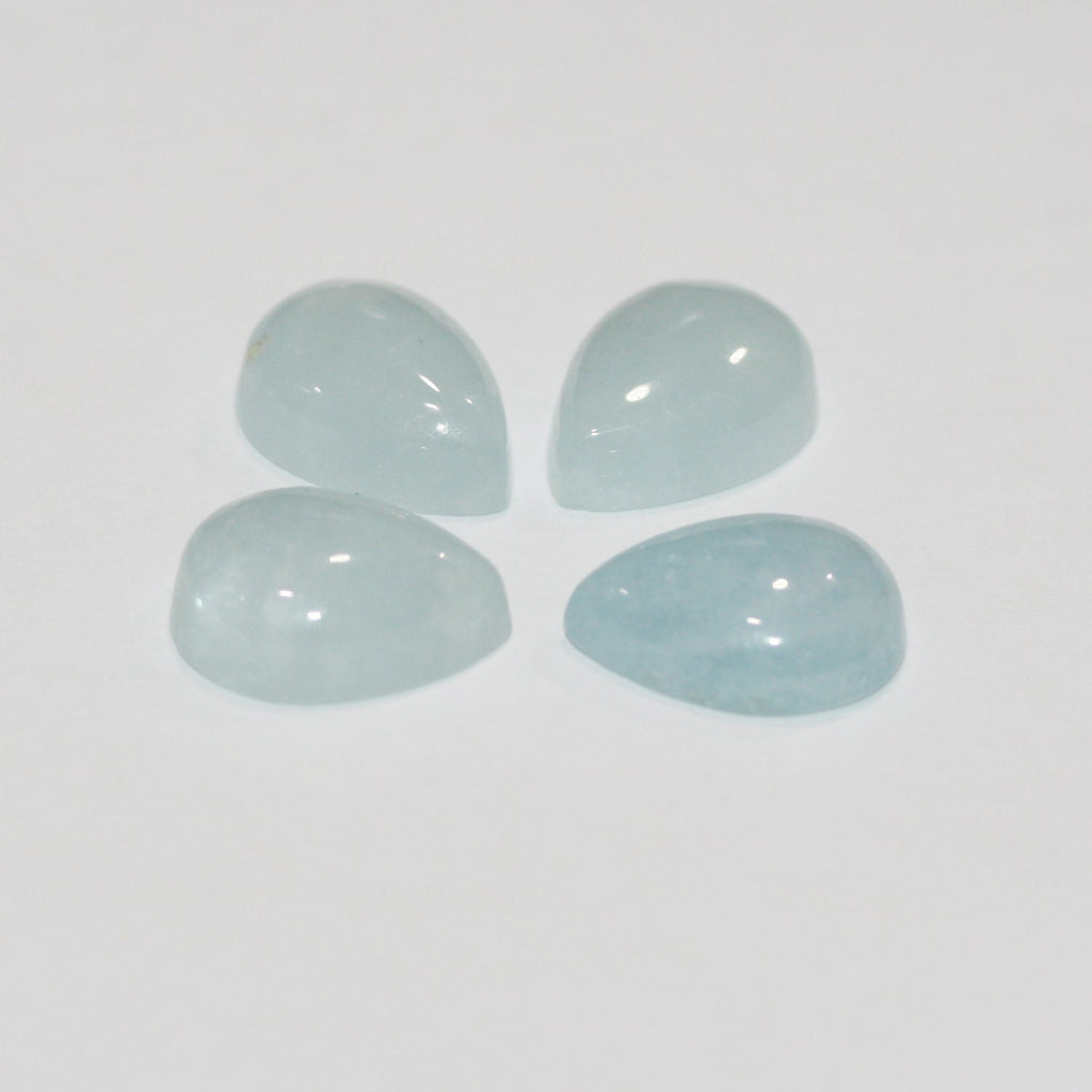 Lote de 4 cabujones de aguamarina (4 unidades) de 17 x 13 mm
