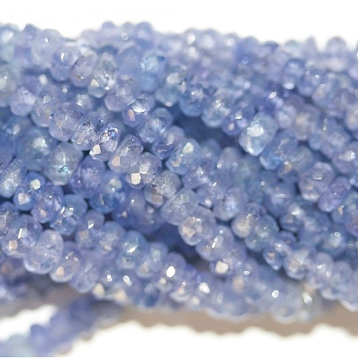 Perles rondelles à facettes en tanzanite St de 14 pouces (environ 37 cm), 4 x 2 mm. Longueur du fil : 37 cm.