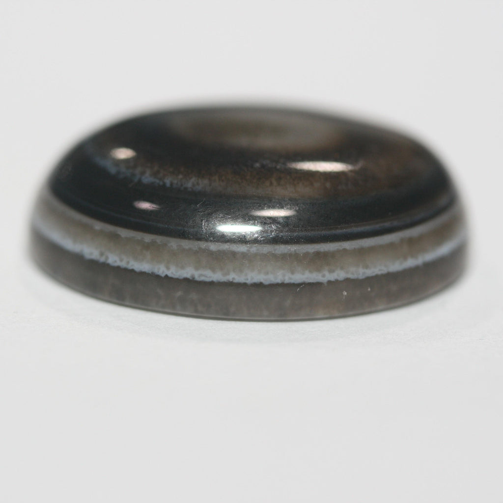 Tibetan Agate Eye Agate Cabochon 15x20mm- Natural One Of A Kind - Black and White