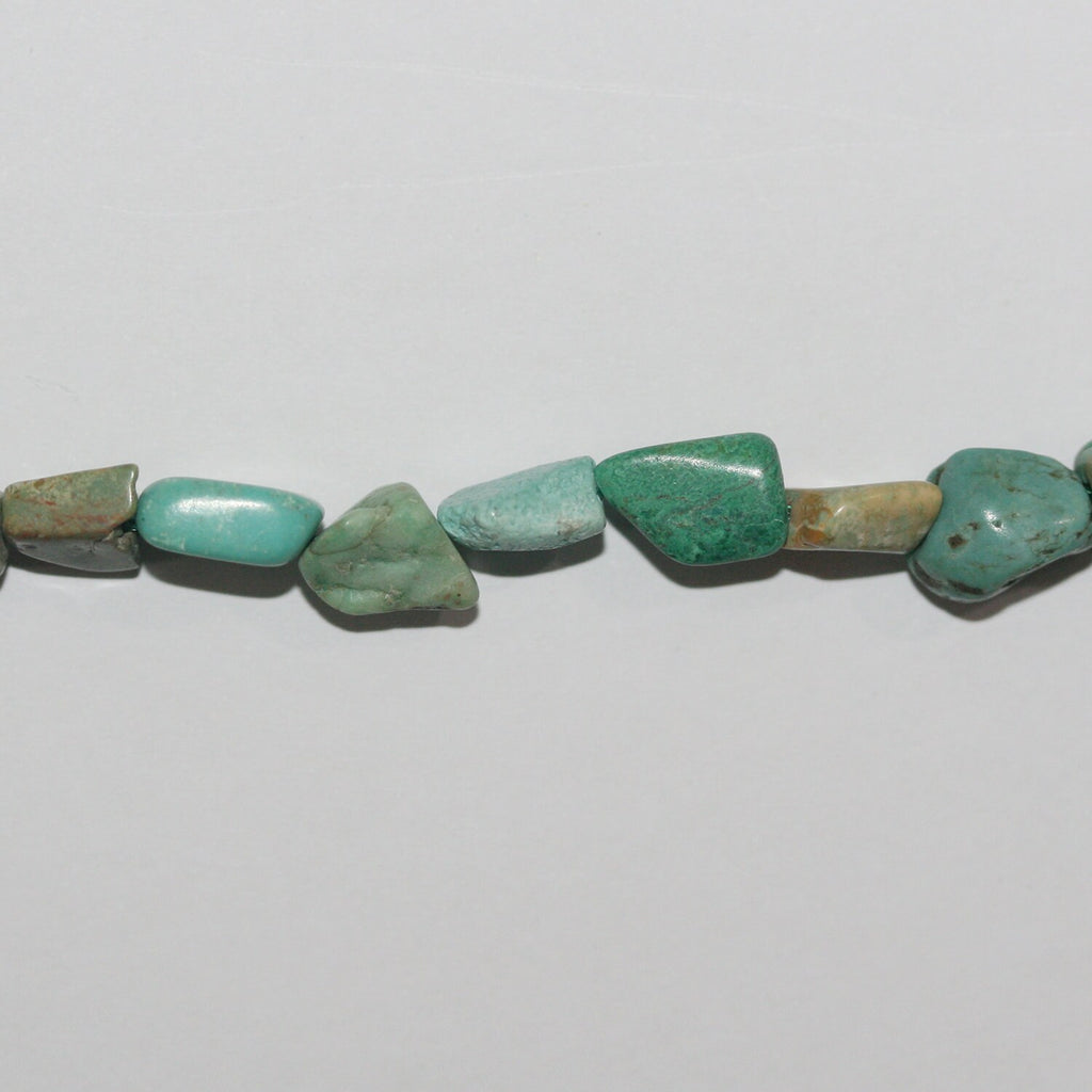Cuentas irregulares lisas de turquesa de 16" (6-8 mm, aprox.), tira de 40 cm