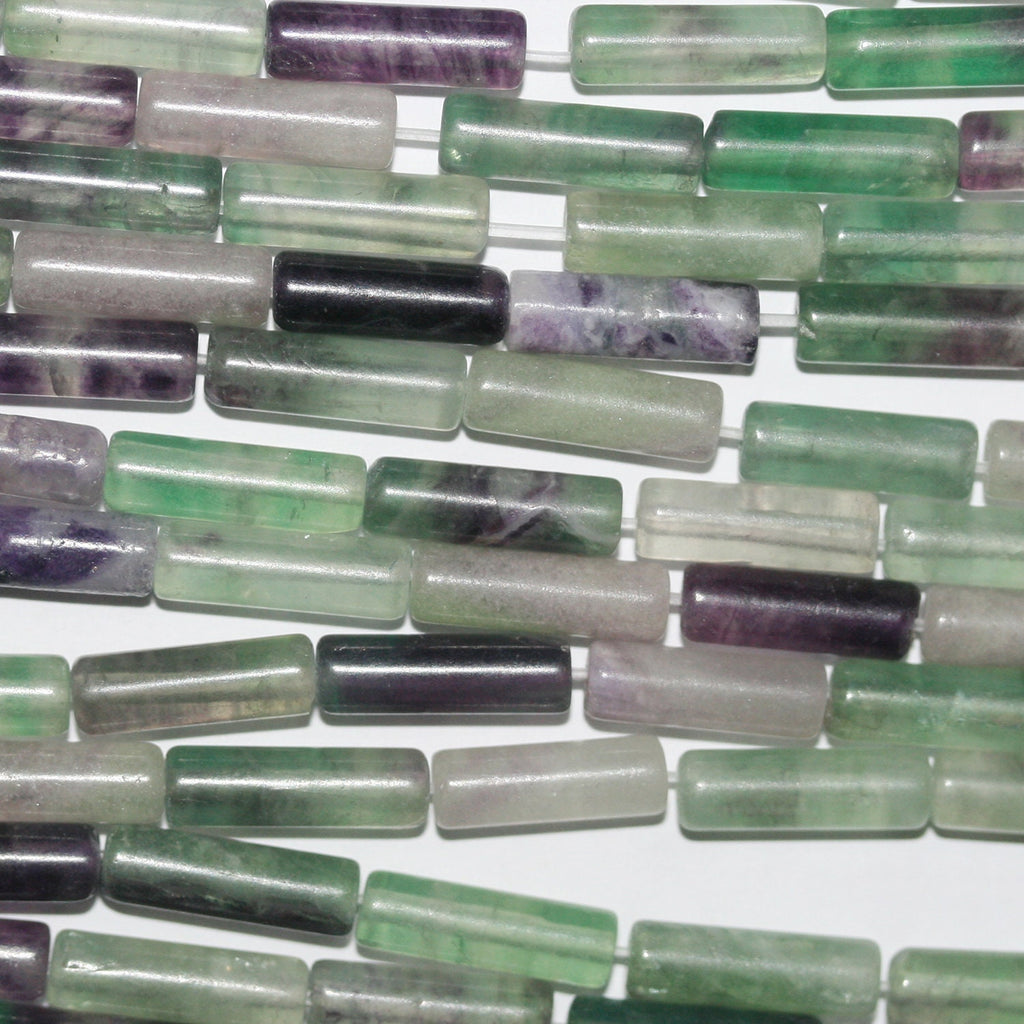 Cuentas de fluorita lisas de 16" (13 x 4 mm). Hilo de 40 cm aprox.