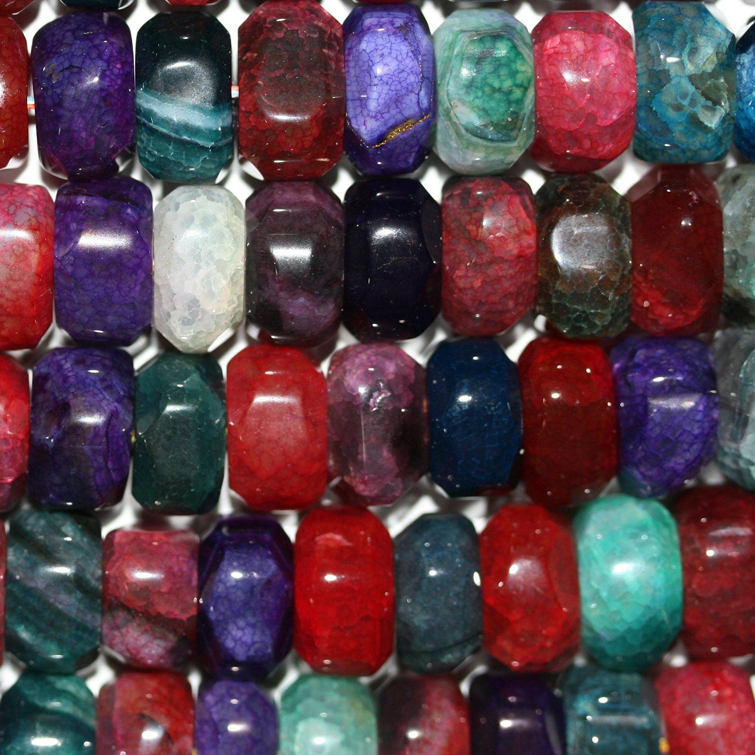 Perles rondelles à facettes en agate multicolore 15" St 15x9mm.-Rig 38cm.