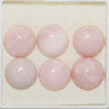 Lote de 6 cabujones redondos de ópalo rosa de 11 mm. (6 uds.).