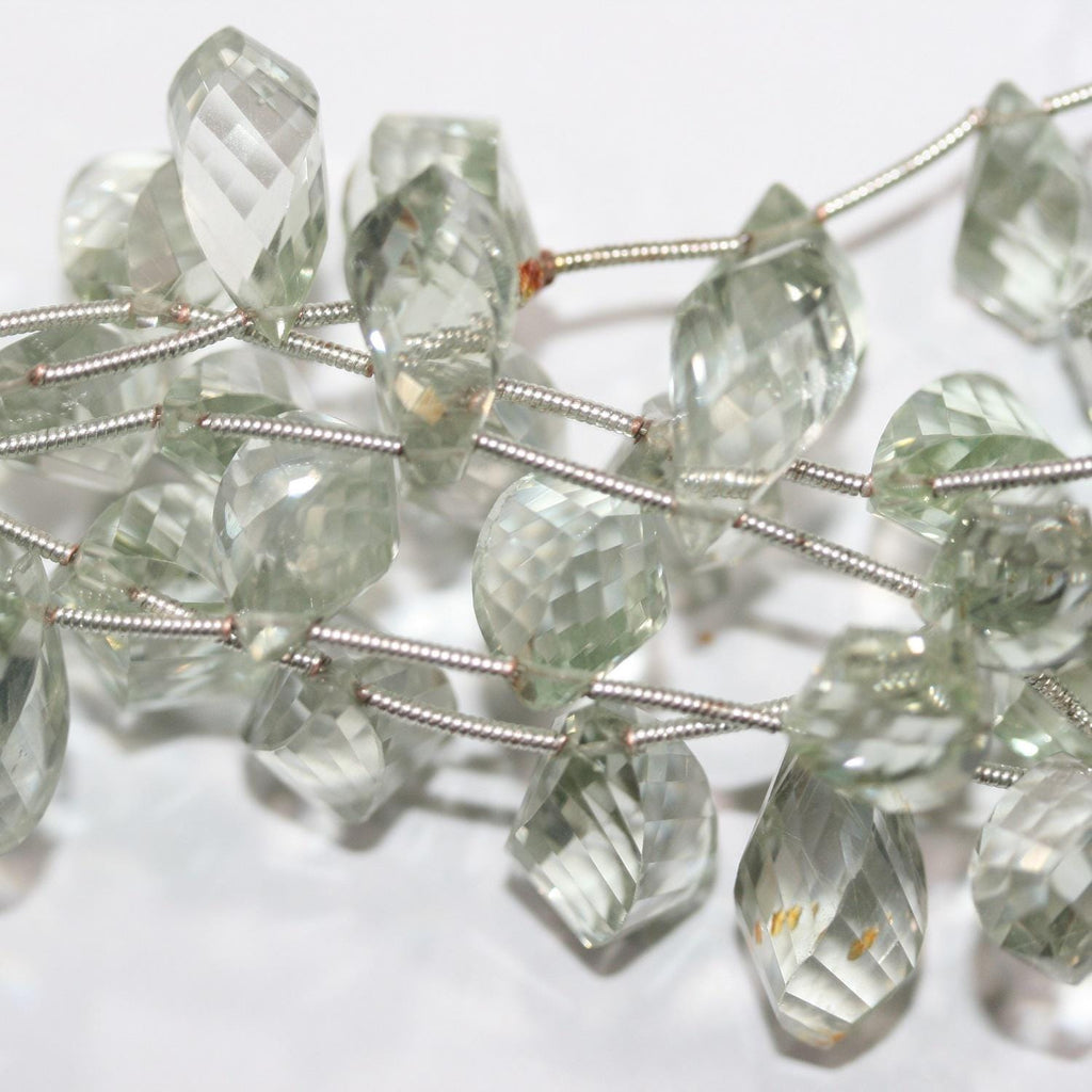 Cuentas de prasiolita de 18 cm, facetadas y degradadas. - Hilo 18. - Artículo 14882