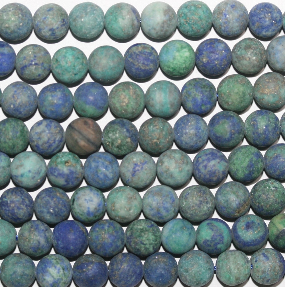 Perles rondes en azurite de 15 pouces, finition mate lisse, 6 mm, longueur 39 cm.