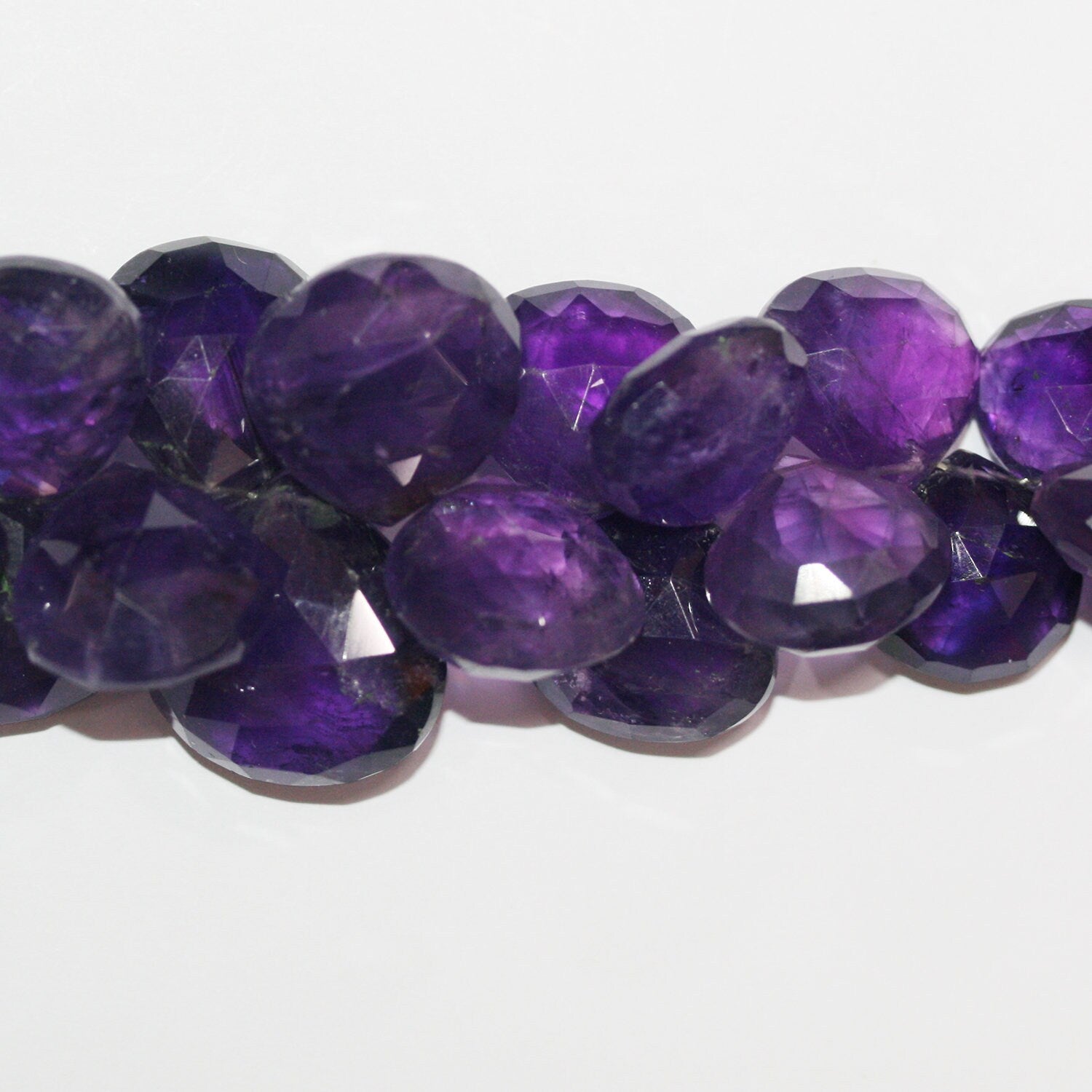 10" St Amethyst Graduated Faceted Drop Beads 13-20mm. Approx.- Strand 27cm.