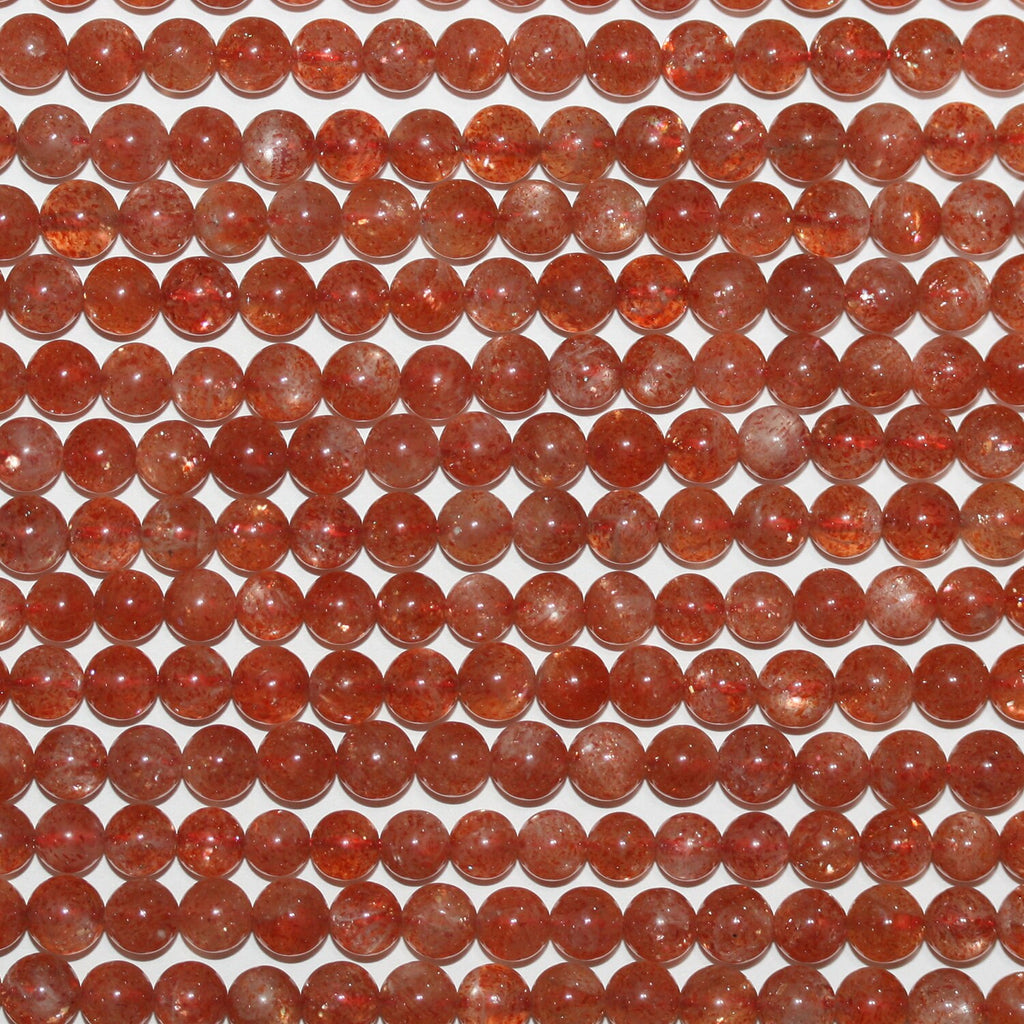 Cuentas redondas lisas de piedra solar de 16" (5-5,5 mm) - Hilo de 40 cm