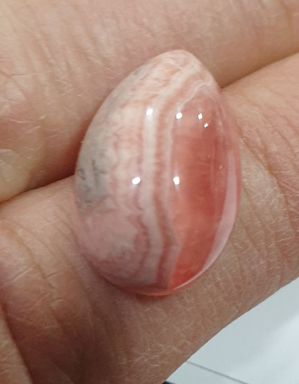 Top Quality Rhodochrosite Drop Cabochon 20x12.8mm 18.9ct Pink Gemstone- Natural Untreated- DIY Gems For Jewelry