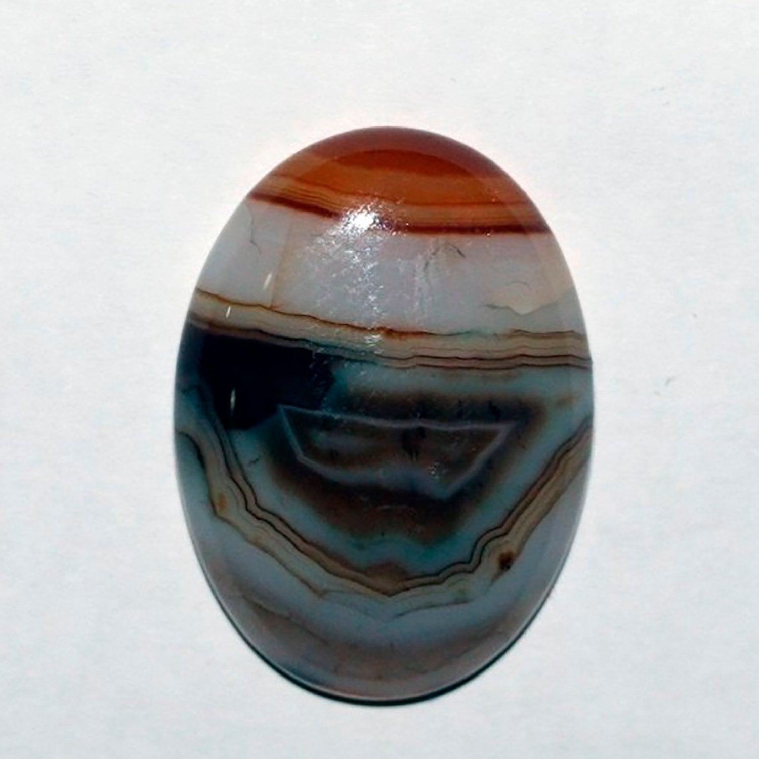 Lote de 2 cabujones ovalados de ágata rayada marrón (2 unidades) de 30 x 22 mm