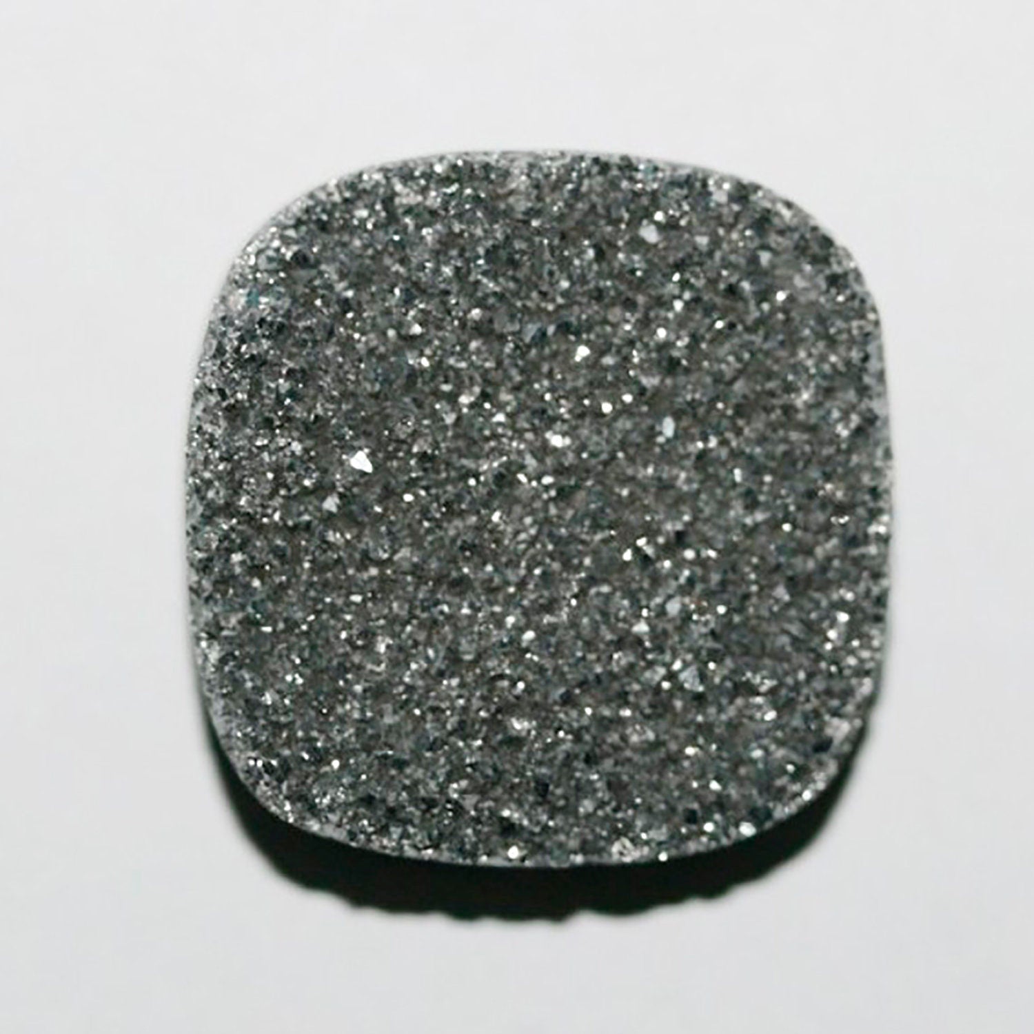 Lote de 2 cabujones cuadrados de ágata drusa gris (2 unidades) de 25 mm