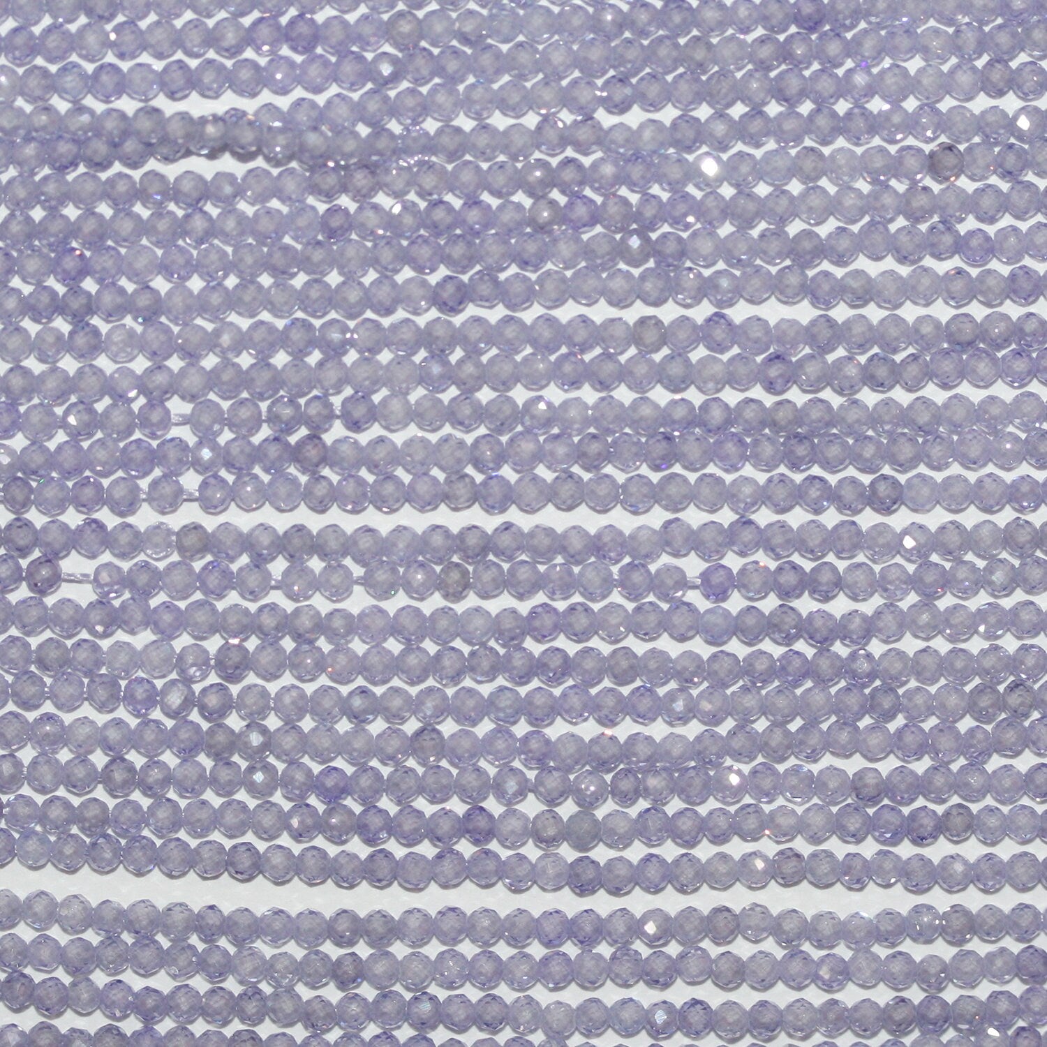 13" St Purple Cubic Zirconia Faceted Round Beads 2mm.Strand 37cm