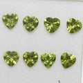 Lote de 8 piezas de peridoto facetado en forma de corazón de 6 mm (8 piezas)