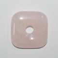 Colgante cuadrado liso de cuarzo rosa de 30 mm