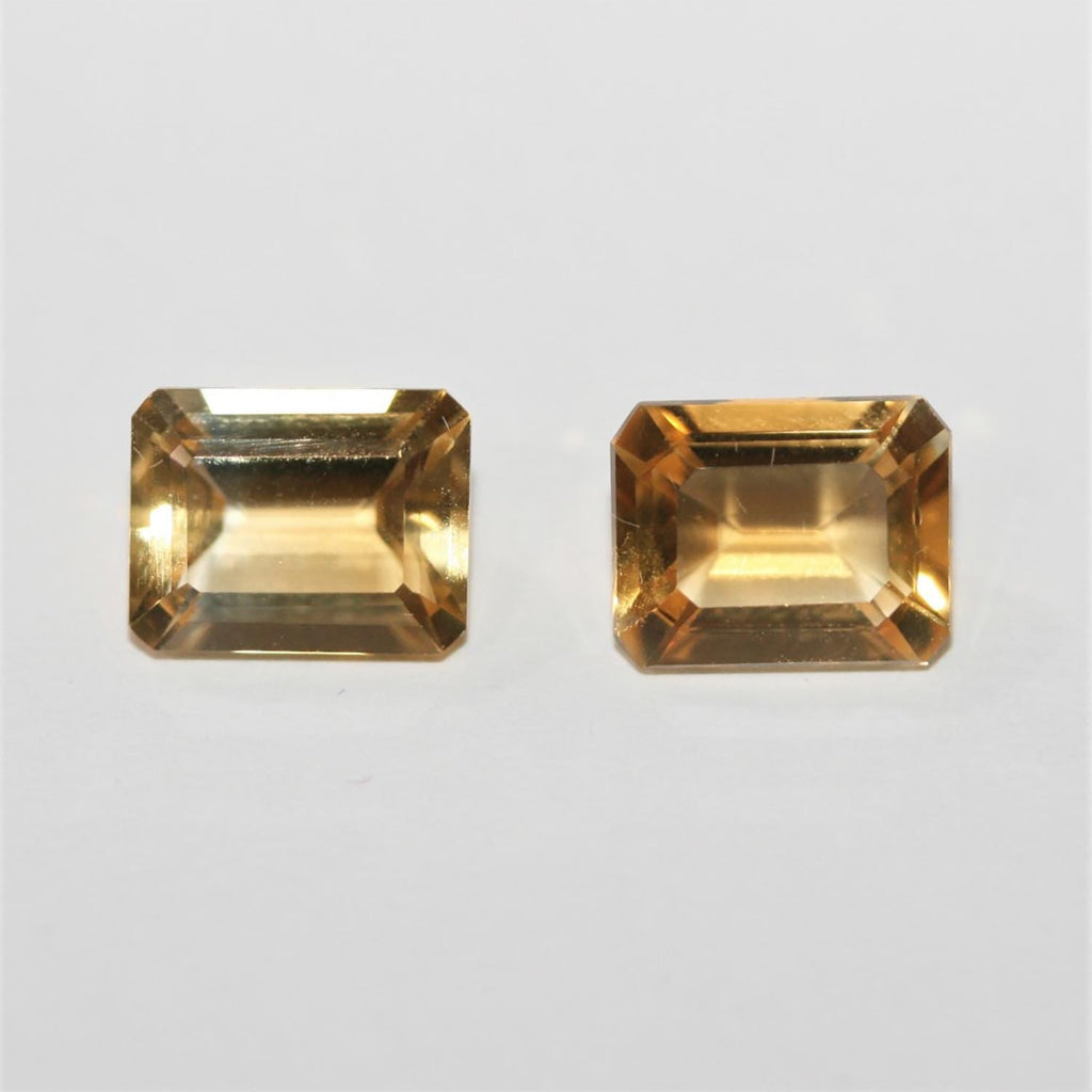 Lote de 2 piezas de Citrino Facetado Rectangular 9x7 mm. (2 uds.)