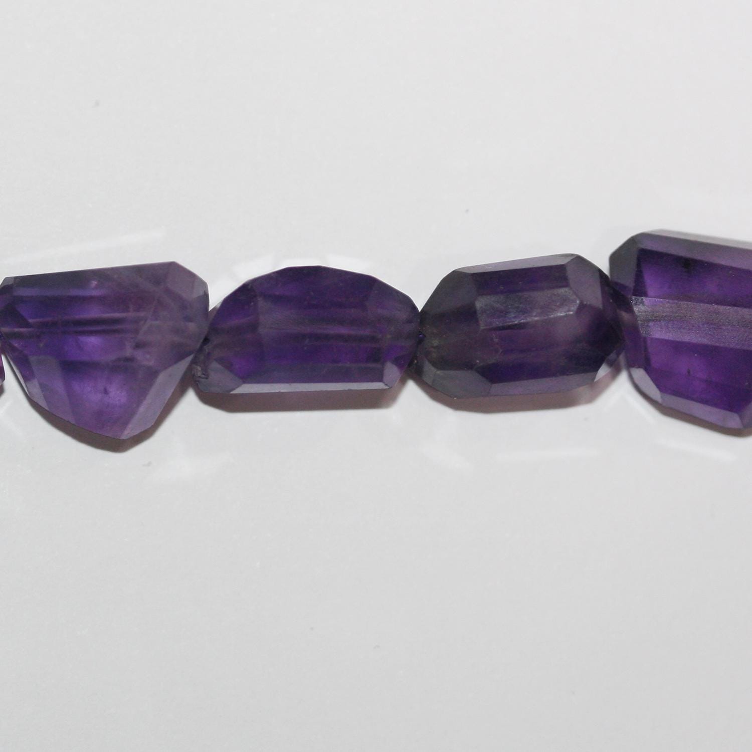 14" St  Amethyst Faceted Nugget Beads 12-10mm.Approx.-Strand 36mm.