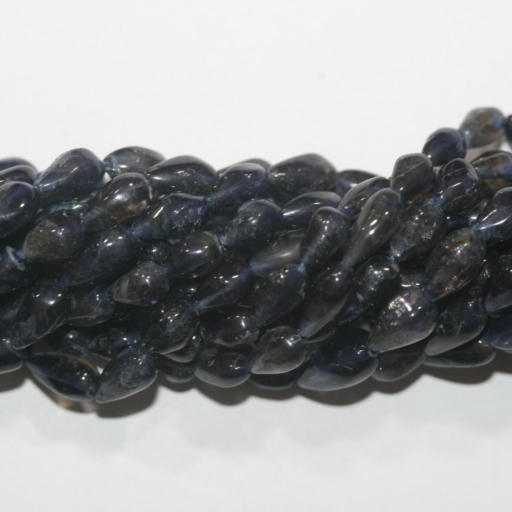14" St Iolite Smooth Drop Beads 10x6mm. Approx.-Strand 36cm.-Item.14935