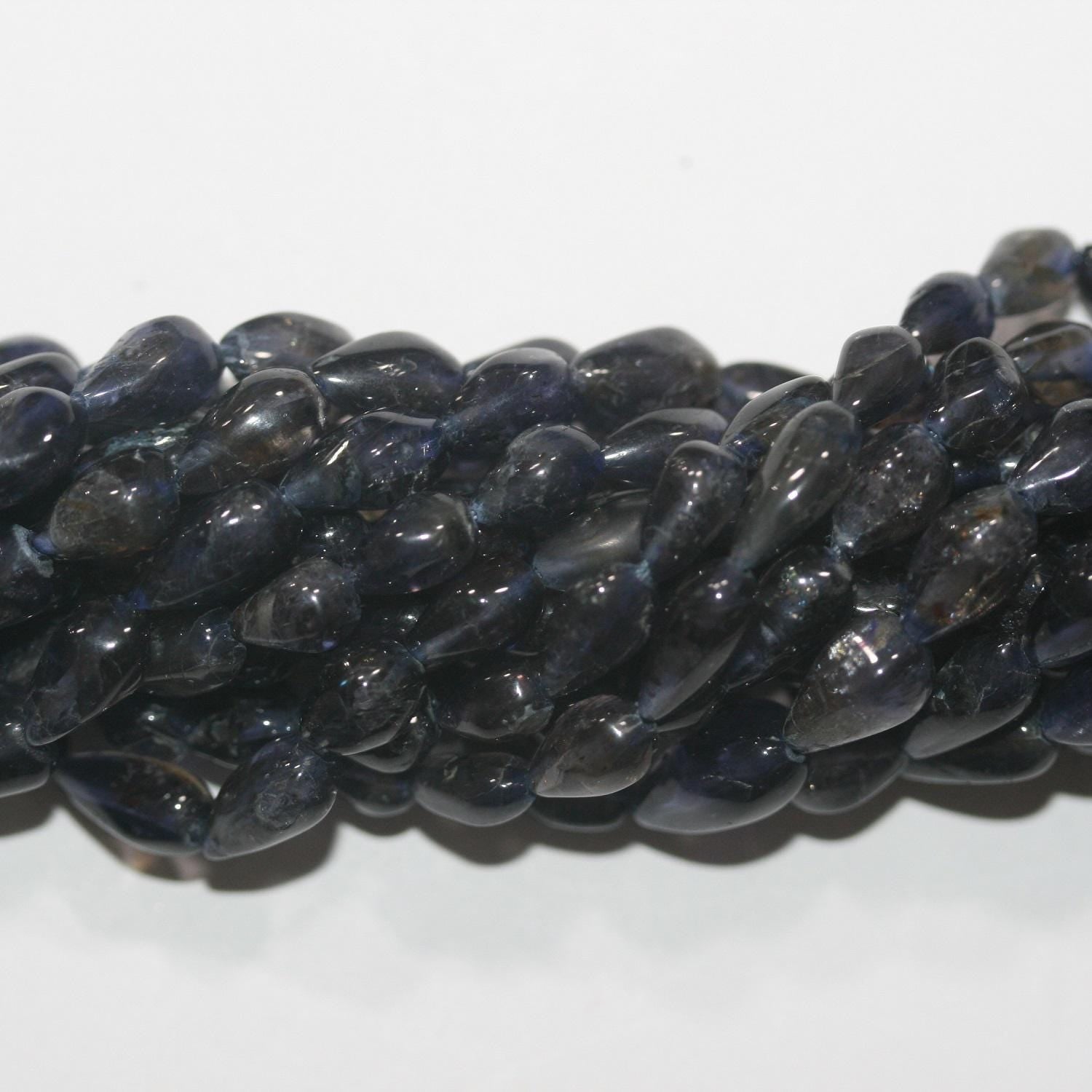 14" St Iolite Smooth Drop Beads 10x6mm. Approx.-Strand 36cm.-Item.14935