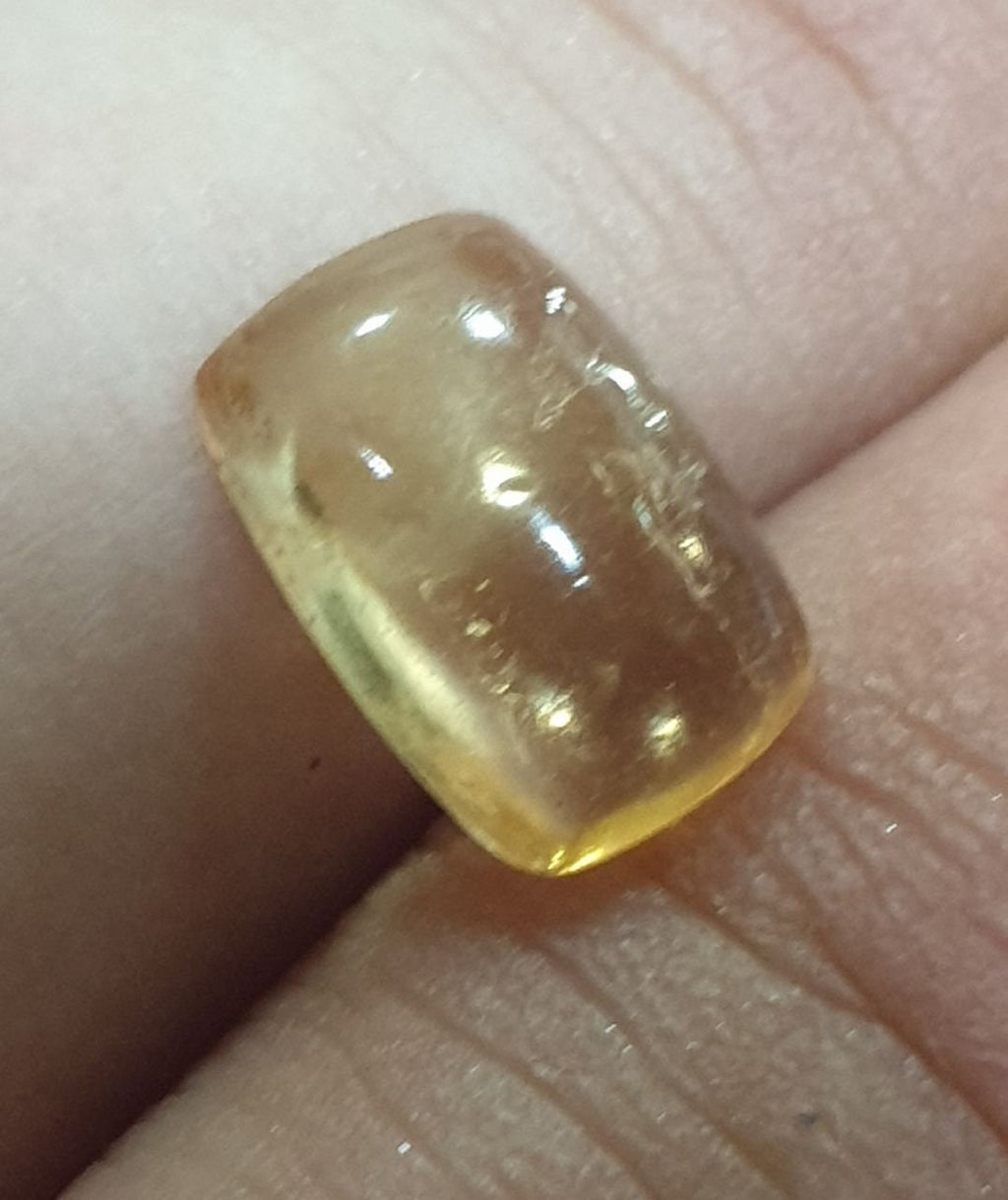 Imperial Topaz Cushion  Cabochon From Brazil 10x6.5mm 2.2ct- Rare Gemstones- Top Quality- One Of A Kind