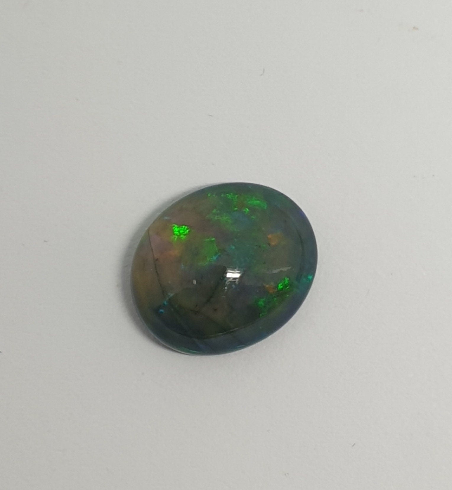 AAAS Black Oval  Opal Cabochon 13.4x11.3mm 3.57ct - Natural Untreated Gemstone - Opal Cabochon