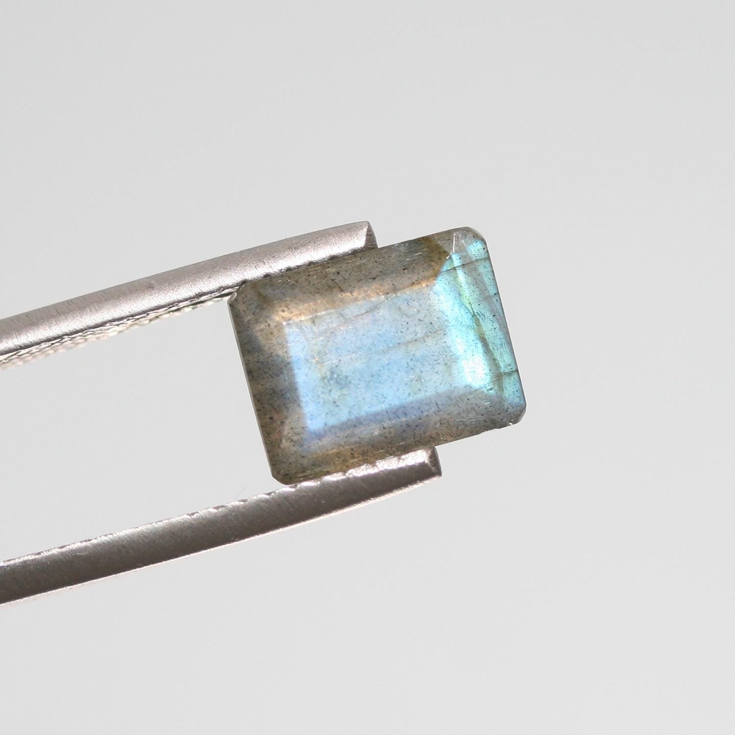 Lote de 4 piezas de labradorita facetada rectangular de 12 x 10 mm. (4 piezas)