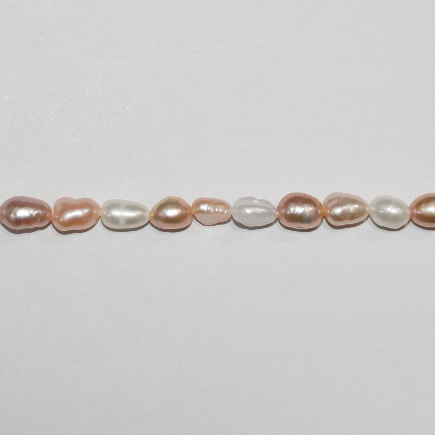 Perla Barroca Multicolor de Agua Dulce de 14" (5-6 mm) - Hilo de 36 cm - Perlas Naturales - Precios al por mayor