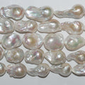 Perles baroques d'eau douce St 14" (environ 30 x 20 mm) - Collier de 36 cm - Perles naturelles à prix de gros