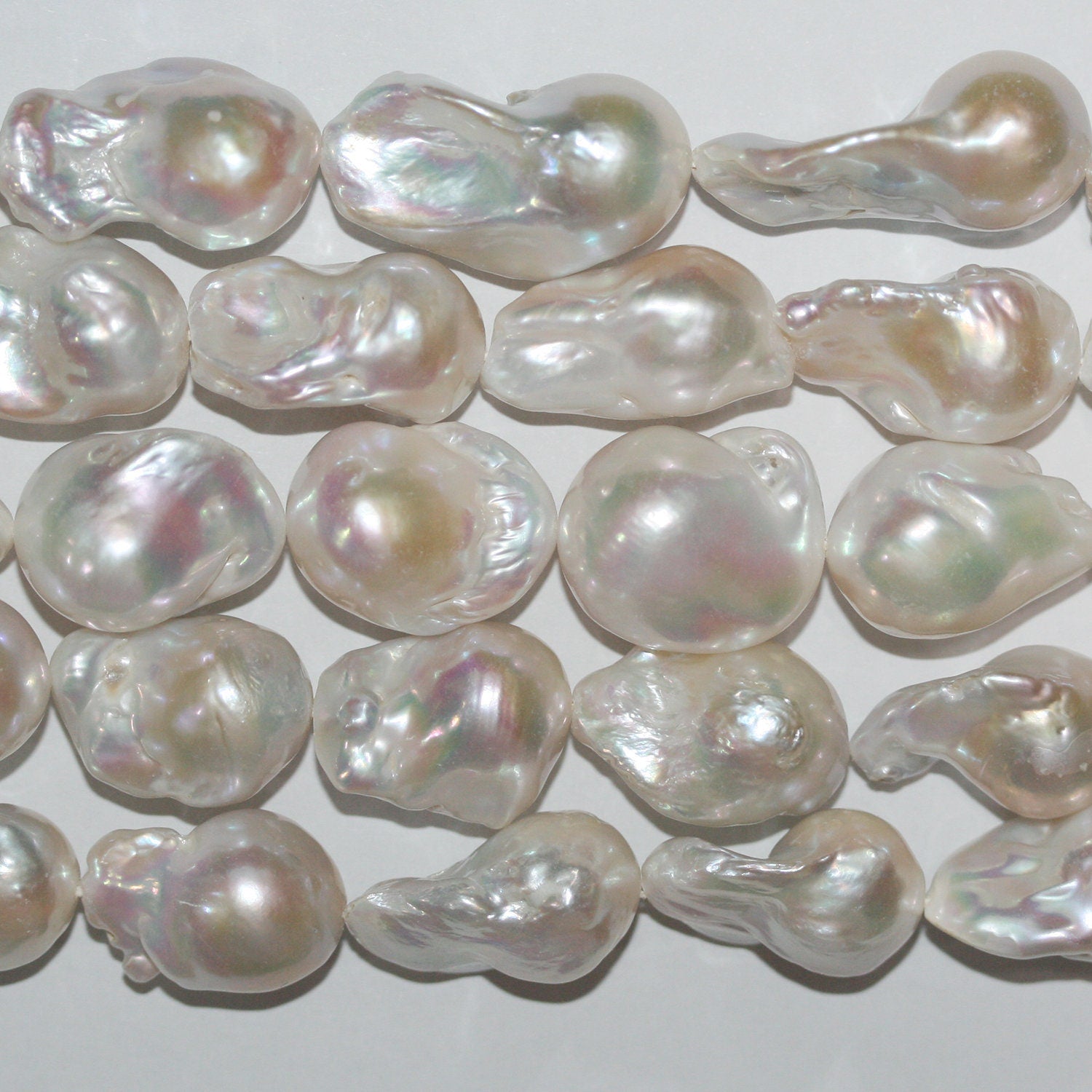 Perles baroques d'eau douce St 14" (environ 30 x 20 mm) - Collier de 36 cm - Perles naturelles à prix de gros