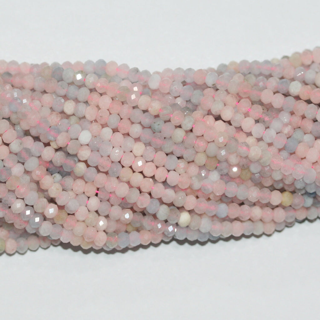 14" St Multi Beryl Faceted Rondelle Beads 3.5x2.5mm.-Strand 38cm