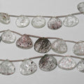 Perles en quartz mousse facettées de 20 cm (8 pouces), diamètre 14-15 mm environ - Longueur du fil : 20 cm