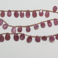 Perles en forme de goutte facettées St Ruby 8" 10x7mm.-Rig 20cm.