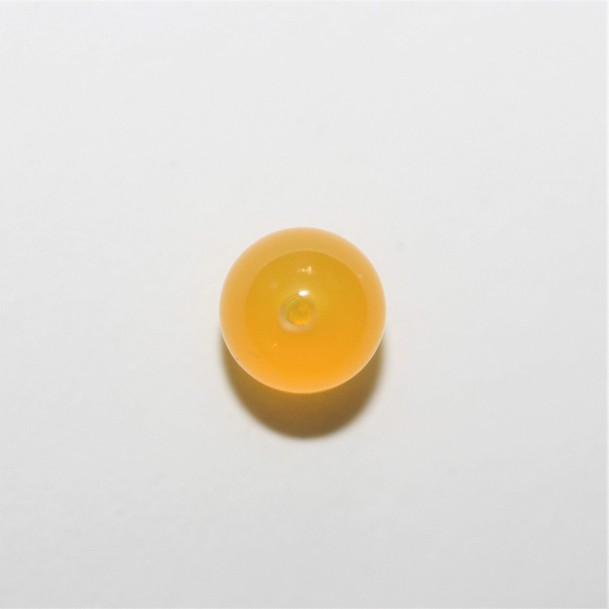 Ágata Amarilla Semiperforada Redonda Lisa 10mm.- 6 Piezas