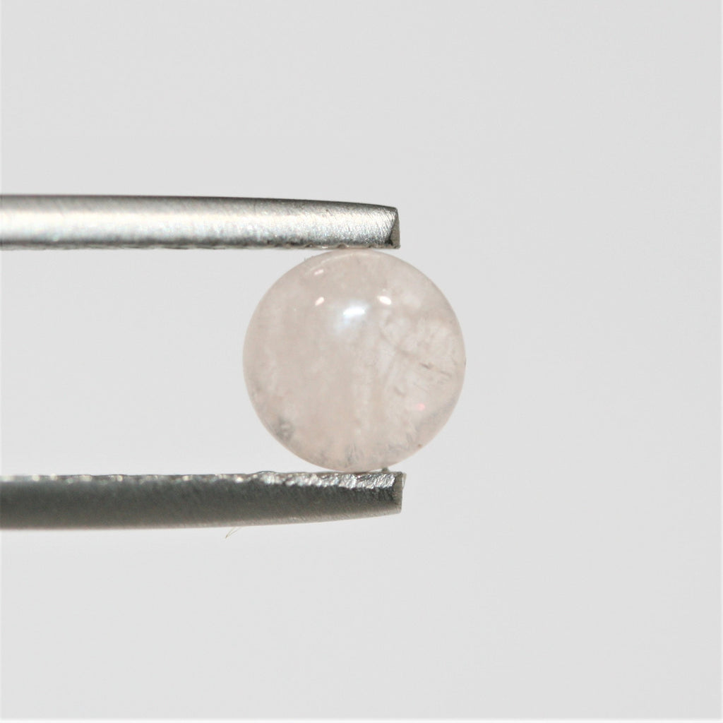 Cabochon rond lisse en morganite de 6 mm (10 pièces)