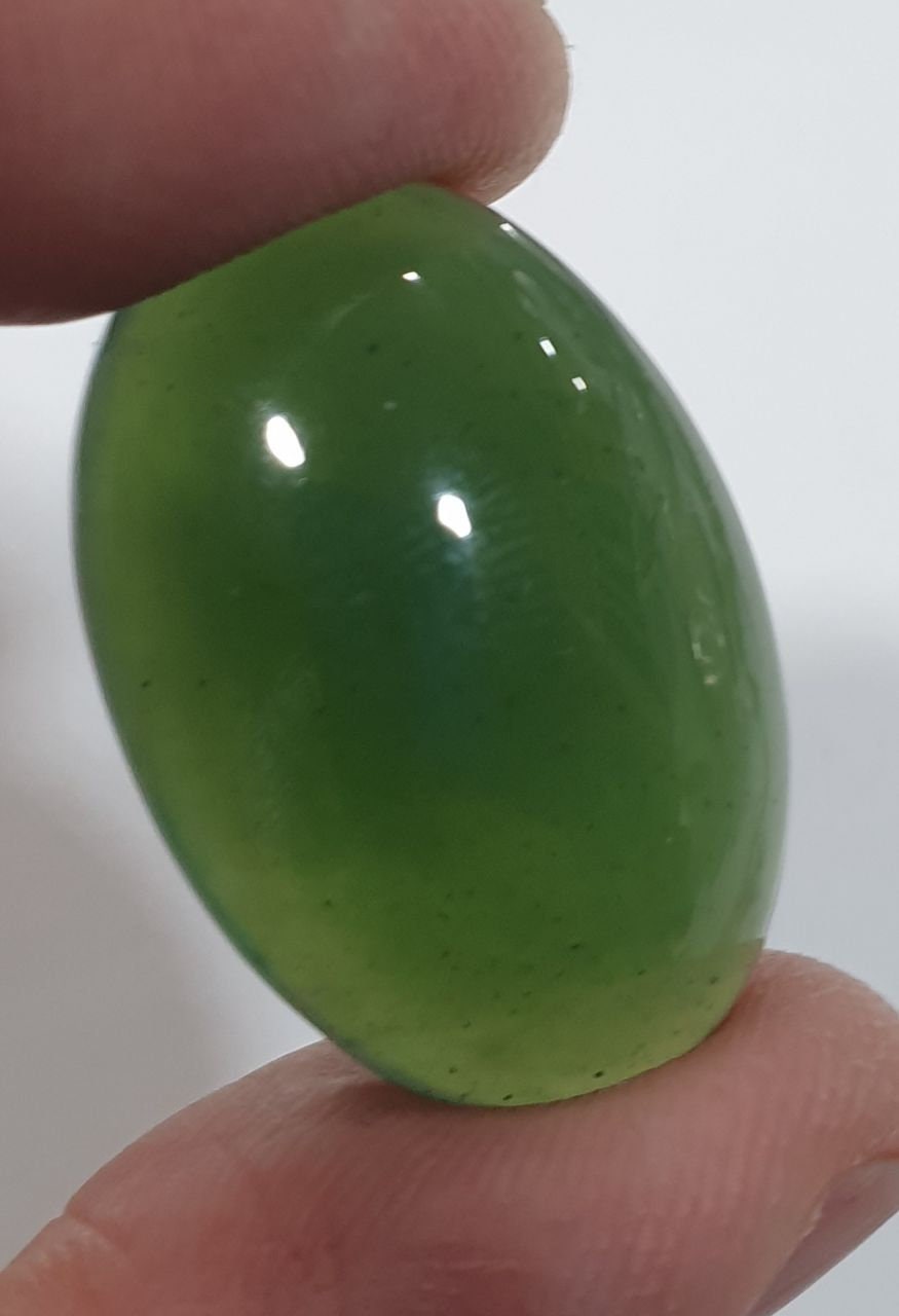 AAA Green Serpentine Oval  Cabochon 28.4x19.3mm. Natural Serpentine -35.8ct