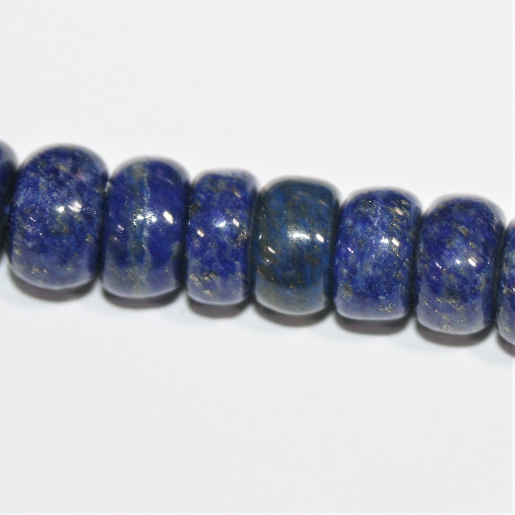 Cuentas redondas lisas graduadas de lapislázuli de 17", 8 x 4-12 x 7 mm, hilo de 42 cm.