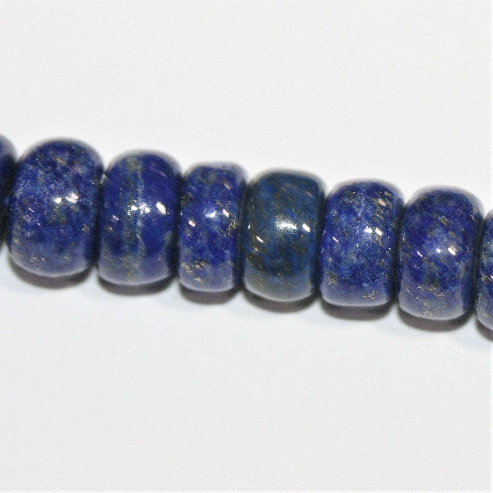 Cuentas redondas lisas graduadas de lapislázuli de 17", 8 x 4-12 x 7 mm, hilo de 42 cm.