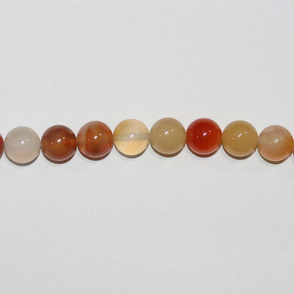 16" Cuentas redondas lisas de cornalina santa 10-11 mm.-Hilo de 40 cm.
