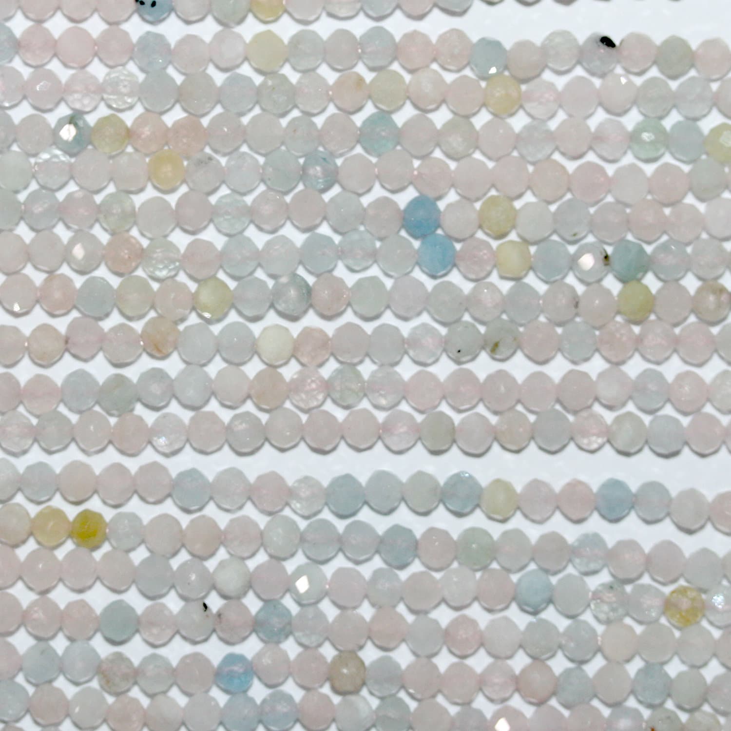 Cuentas redondas facetadas de Santa Morganita de 16" de 2,5 mm - Hilo de 40 cm.