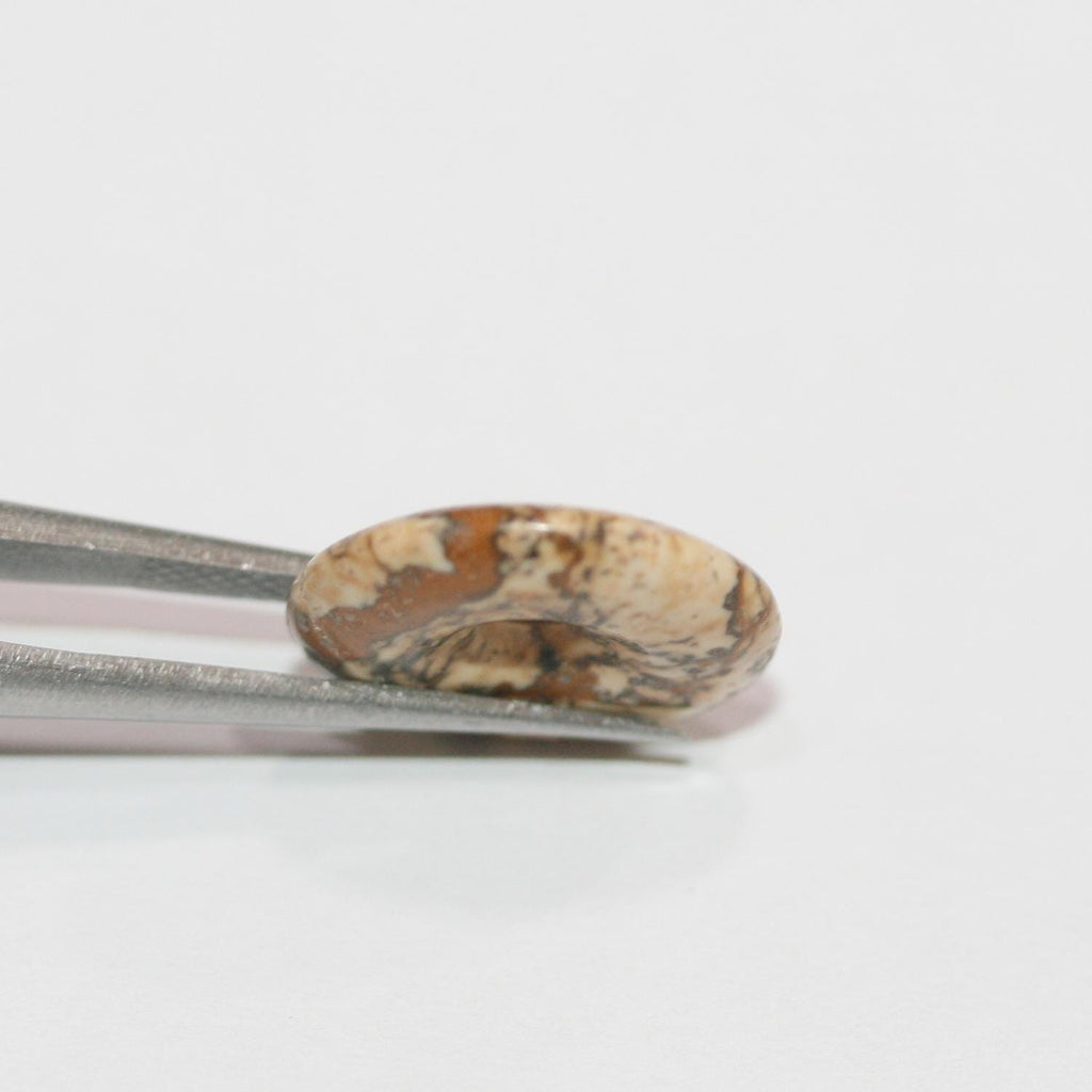 Colgante liso de donas de jaspe de madera de 15 mm (10 piezas)