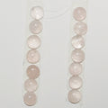 Lot de 14 cabochons ronds lisses en quartz rose de 7 mm. (14 pièces)